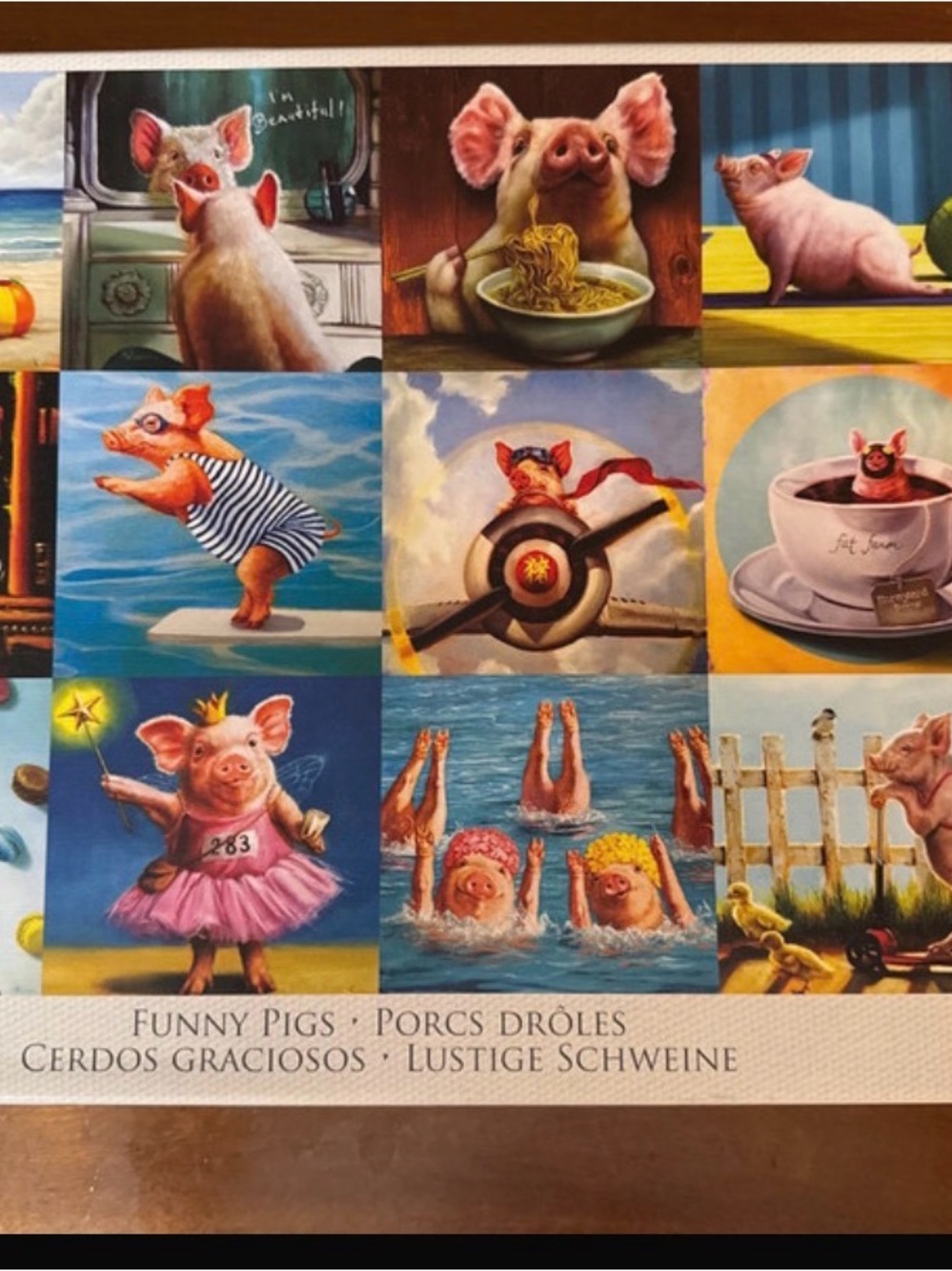 Eurographics Jigsaw Puzzle “Funny Pigs” 1000 piece Complete!